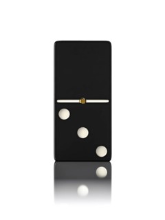 Domino game bone close up isolated on white