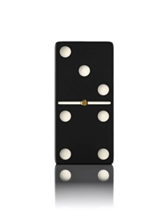 Domino game bone close up isolated on white