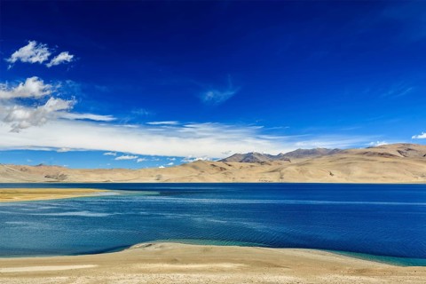 Tso Moriri lake in Himalayas