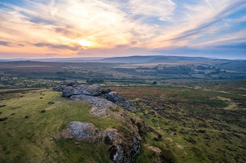 Sunset over Haytor Rocks