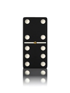 Domino game bone close up isolated on white