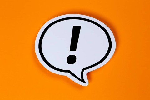 Exclamation mark Attention symbol Caution important Danger in speech bubble Communication concept talk in Stuttgart