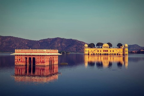 Vintage retro hipster style travel image of Rajasthan landmark