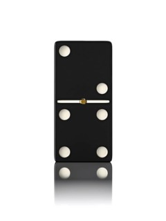 Domino game bone close up isolated on white