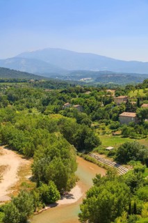 View from the village of Vaison-la-Romaine on the river Ouveze