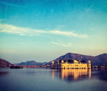 Vintage retro hipster style travel image of Rajasthan landmark