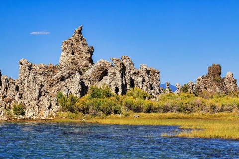 Shore with tufa in bizarre shapes