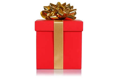 Birthday Christmas Gift Christmas present Birthday gift box red cut out isolated in Stuttgart