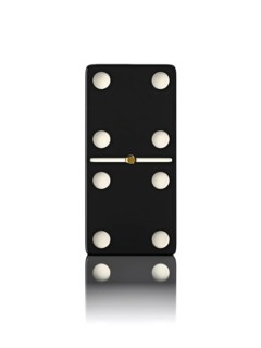 Domino game bone close up isolated on white