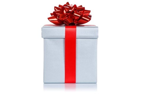 Birthday Christmas Gift Christmas present Birthday gift box silver cut out isolated in Stuttgart