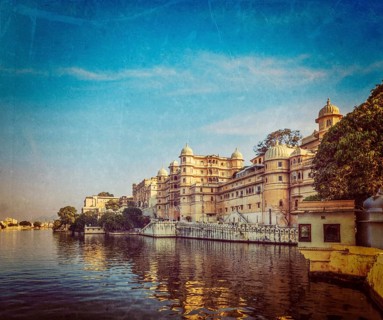 Vintage retro hipster style travel image of romantic India luxury tourism concept background