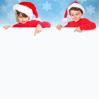 Christmas Children Father Christmas Snow Show Square Sign copy space Copyspace Freiraum in Stuttgart