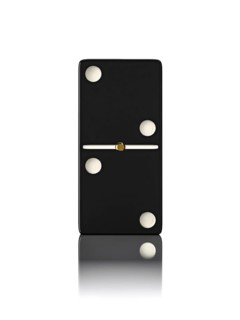 Domino game bone close up isolated on white