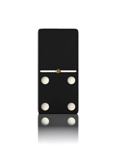 Domino game bone close up isolated on white