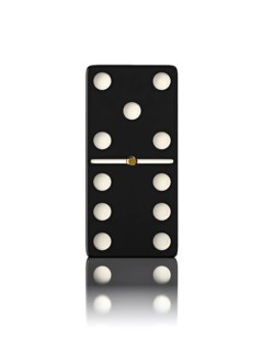 Domino game bone close up isolated on white