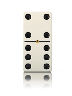 Domino game bone close up isolated on white