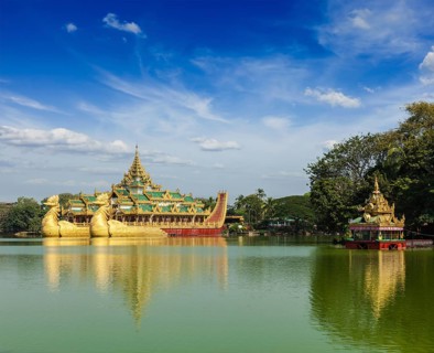 Yangon icon landmark and tourist attraction Karaweik
