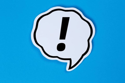 Exclamation mark Attention symbol Caution important Danger in speech bubble Communication concept talk in Stuttgart