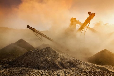 Industrial hell pollution background concept