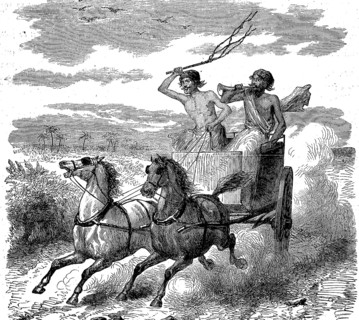Stagecoach of the Royal Postal Administration of British India in English India in 1869