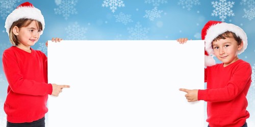 Father Christmas Father Christmas children Christmas snow show look sign copy space Copyspace Freiraum in Stuttgart
