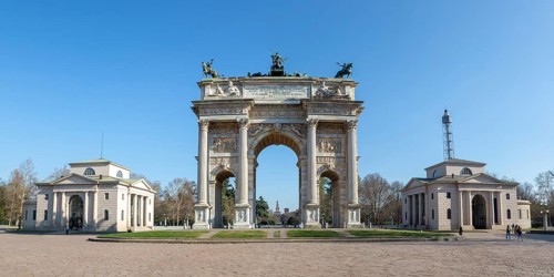 Arco Della Pace Milano Peace Arch Triumphal Arch Gate Travel City Panorama in Milan