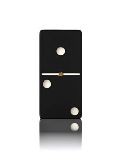 Domino game bone close up isolated on white