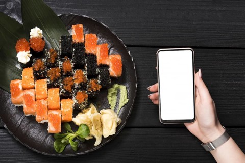 Sushi dish at asian restaurant. Resolution and high quality beautiful photo