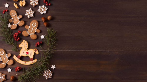 Top view of gingerbread cookies selection for christmas with copy space. Resolution and high quality beautiful photo