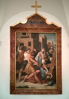 Stations of the Cross by an unknown artist in the ambulatory of the Catholic pilgrimage church of the Holy Trinity in Kappl