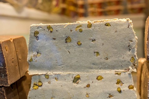Traditional eastern Halvah a sweet confection made with tahini sesame paste
