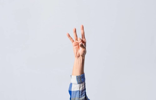 Number EIGHT in sign language. Deaf and dumb counting the number EIGHT in sign language