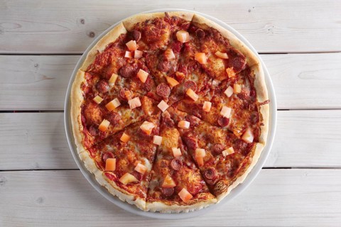 Pizza with sausage