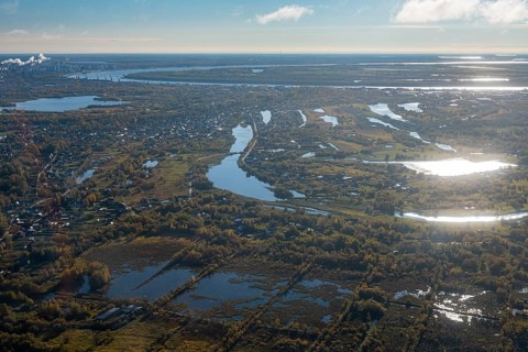 Aerial of the Taiga near