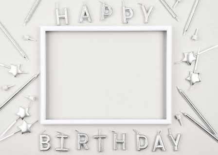 Top view birthday candles with white frame. Resolution and high quality beautiful photo