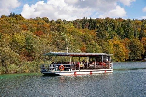 Excursion boat in Plitvice Lakes National Park