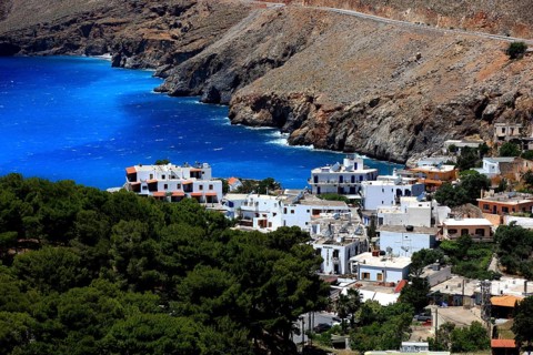 Chora Sfakion is a coastal town in the south of the island of Crete with a small harbour on the Libyan Sea