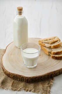 Bottle and a glass of fresh milk