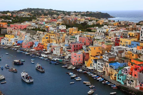 Corricella district with the port