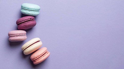 Top view delicious macarons with copy space. Resolution and high quality beautiful photo