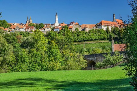 Town panorama above the valley