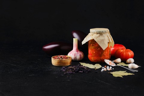 Fried eggplant with bell pepper