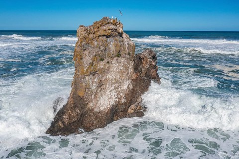 Aerial of a rocky outcrop
