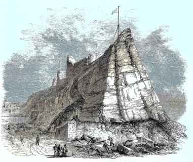 Ruin of Hastings Castle circa 1880