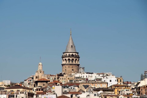 View of the Galata Tower from Byzantium times in Istanbul