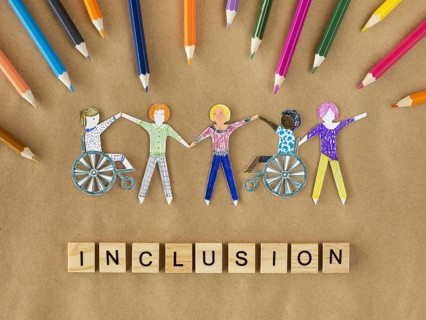 Multi ethnic disabled people community inclusion concept. Resolution and high quality beautiful photo