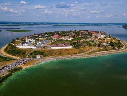 Aerial of the Unesco site Sviyazhsk