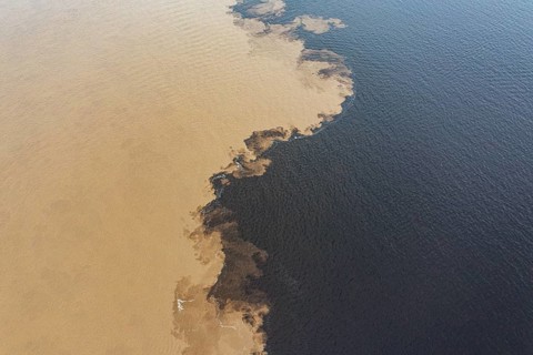 Confluence of the Rio Negro and the Amazon