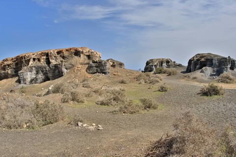 Rocky landscape around the volcano Montana de Guenia