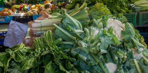 Market stall with various vegetables